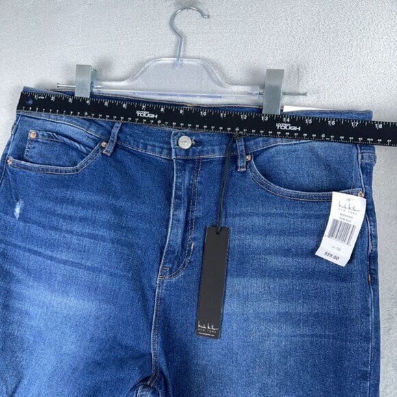 Nicole Miller Jeans Soho Ankle Slim Distressed Womens Blue Size 16 Was $99 - Picture 8 of 12